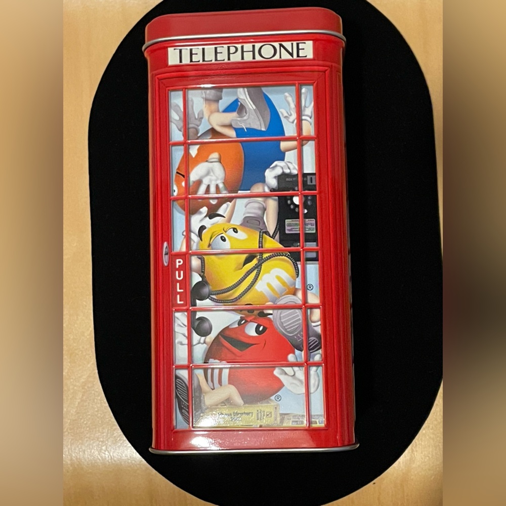 London Red Phone Box M&Ms Christmas tin